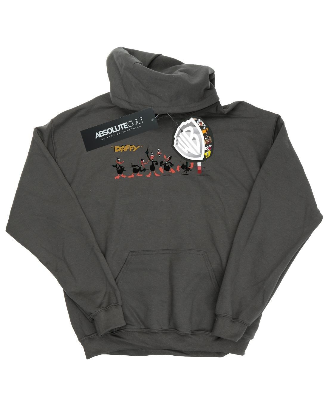 Daffy Duck Colour Code Kapuzenpullover Unisex Charcoal Black 140/146 von LOONEY TUNES