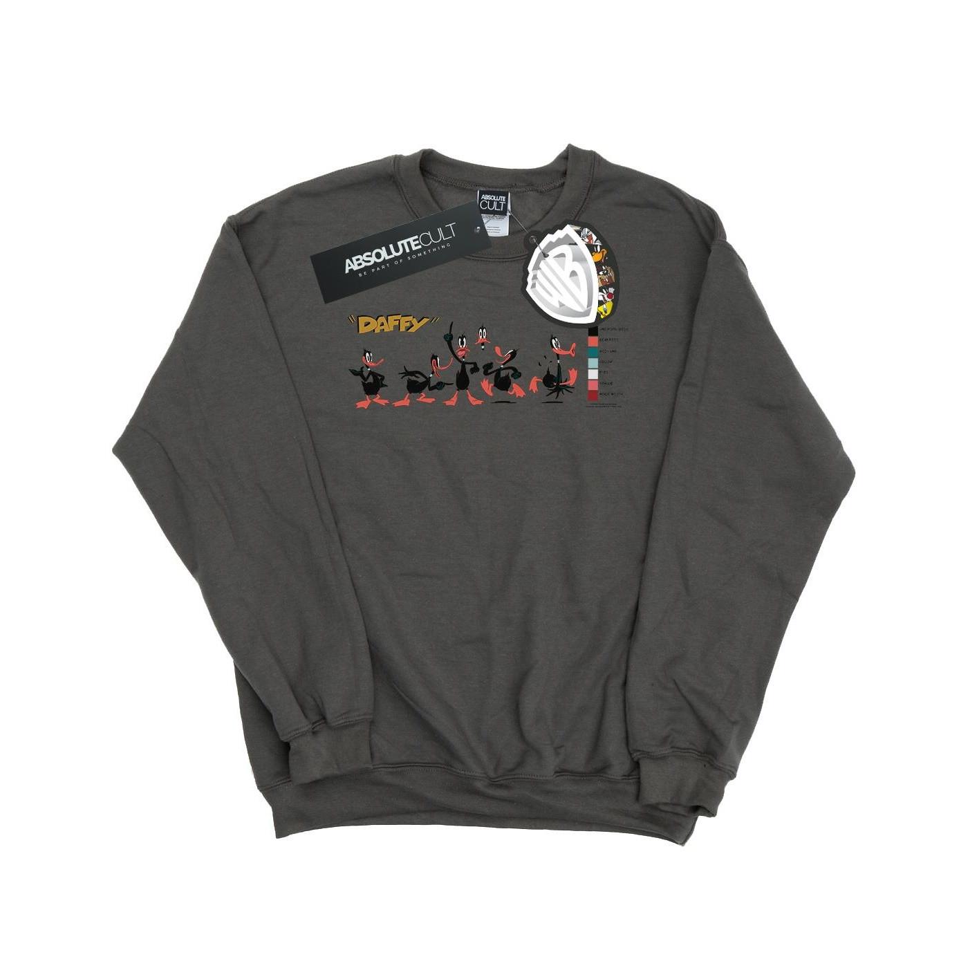 Daffy Duck Colour Code Sweatshirt Jungen Charcoal Black 140/146 von LOONEY TUNES