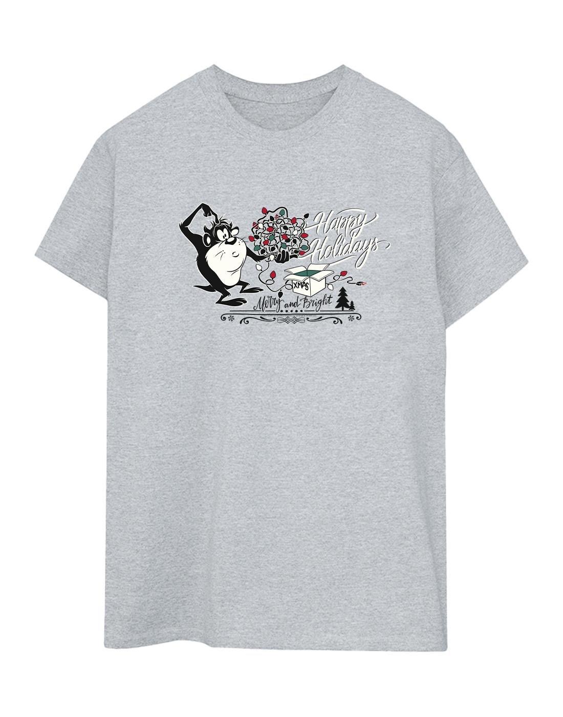 Happy Holidays Tshirt Damen Grau XXL von LOONEY TUNES