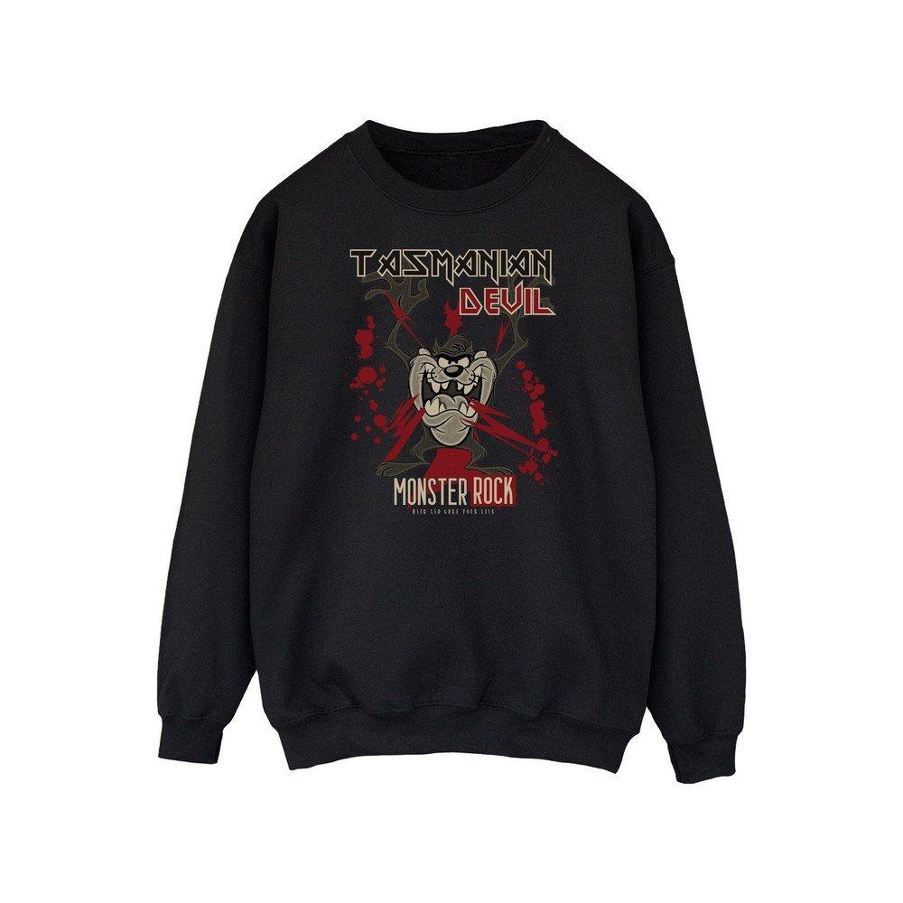 Monster Rock Sweatshirt Damen Schwarz S von LOONEY TUNES
