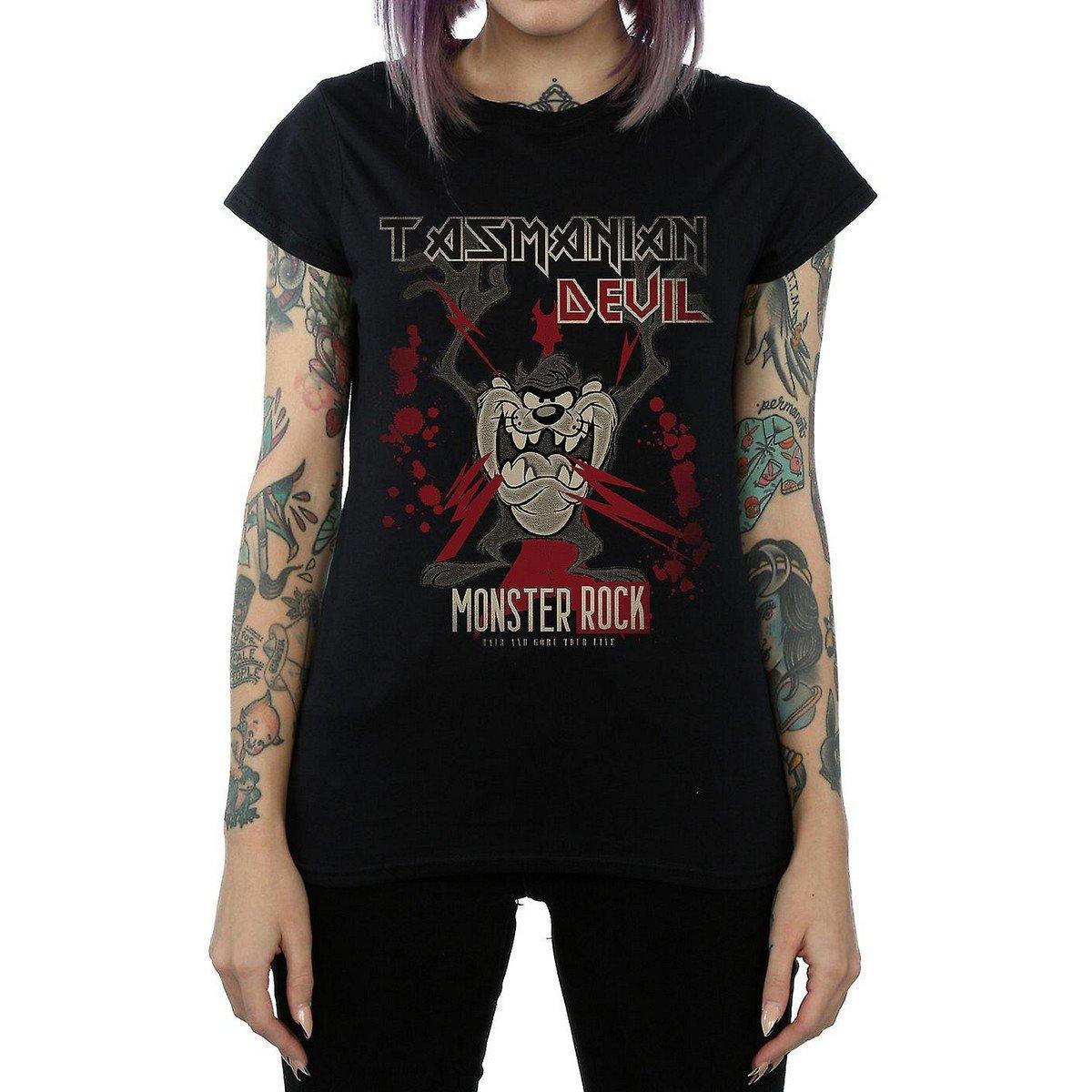 Monster Rock Tshirt Damen Schwarz XL von LOONEY TUNES