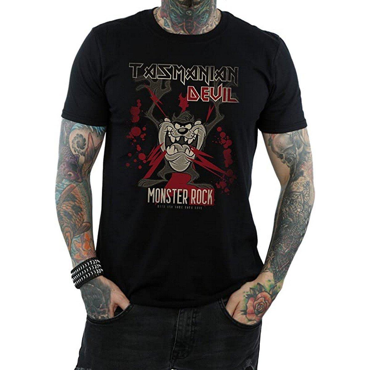 Monster Rock Tshirt Herren Schwarz S von LOONEY TUNES