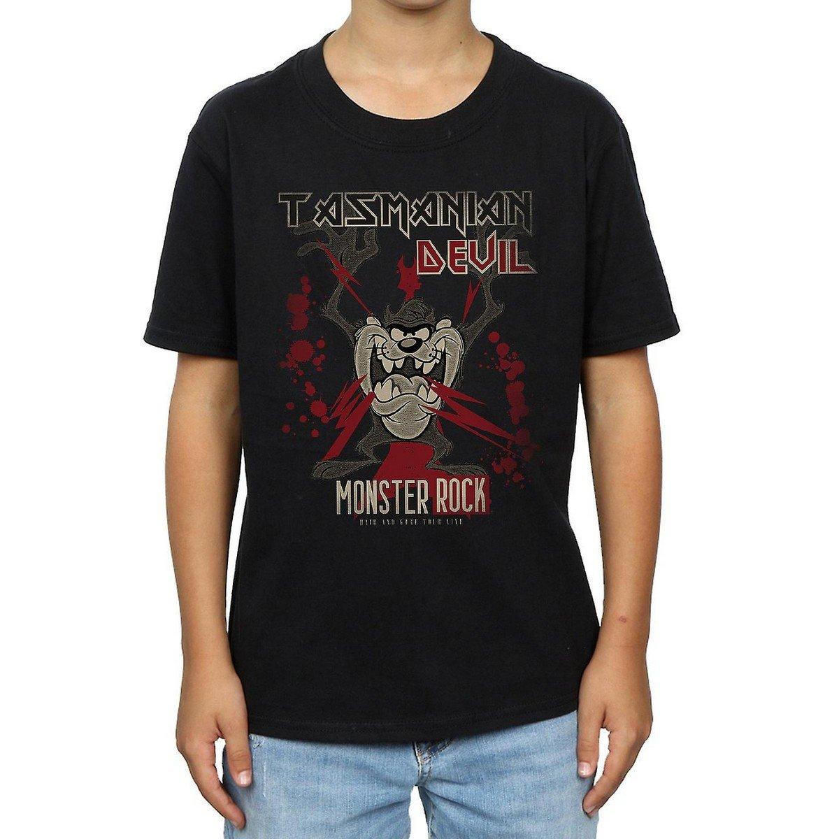 Monster Rock Tshirt Jungen Schwarz 140/146 von LOONEY TUNES