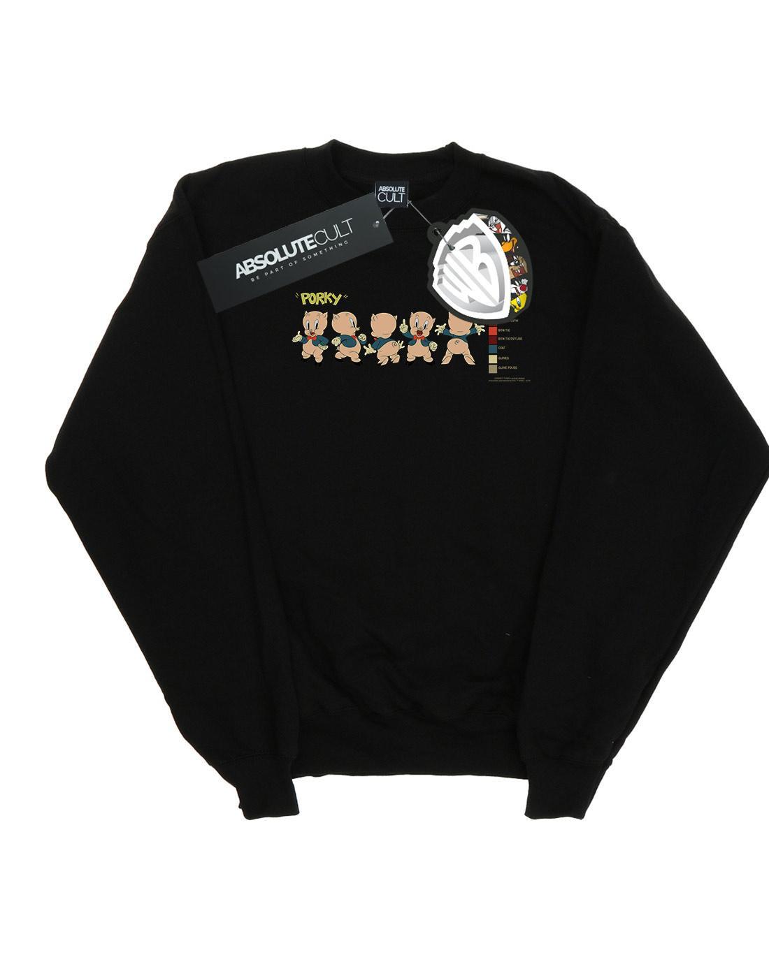 Porky Pig Colour Code Sweatshirt Herren Schwarz M von LOONEY TUNES