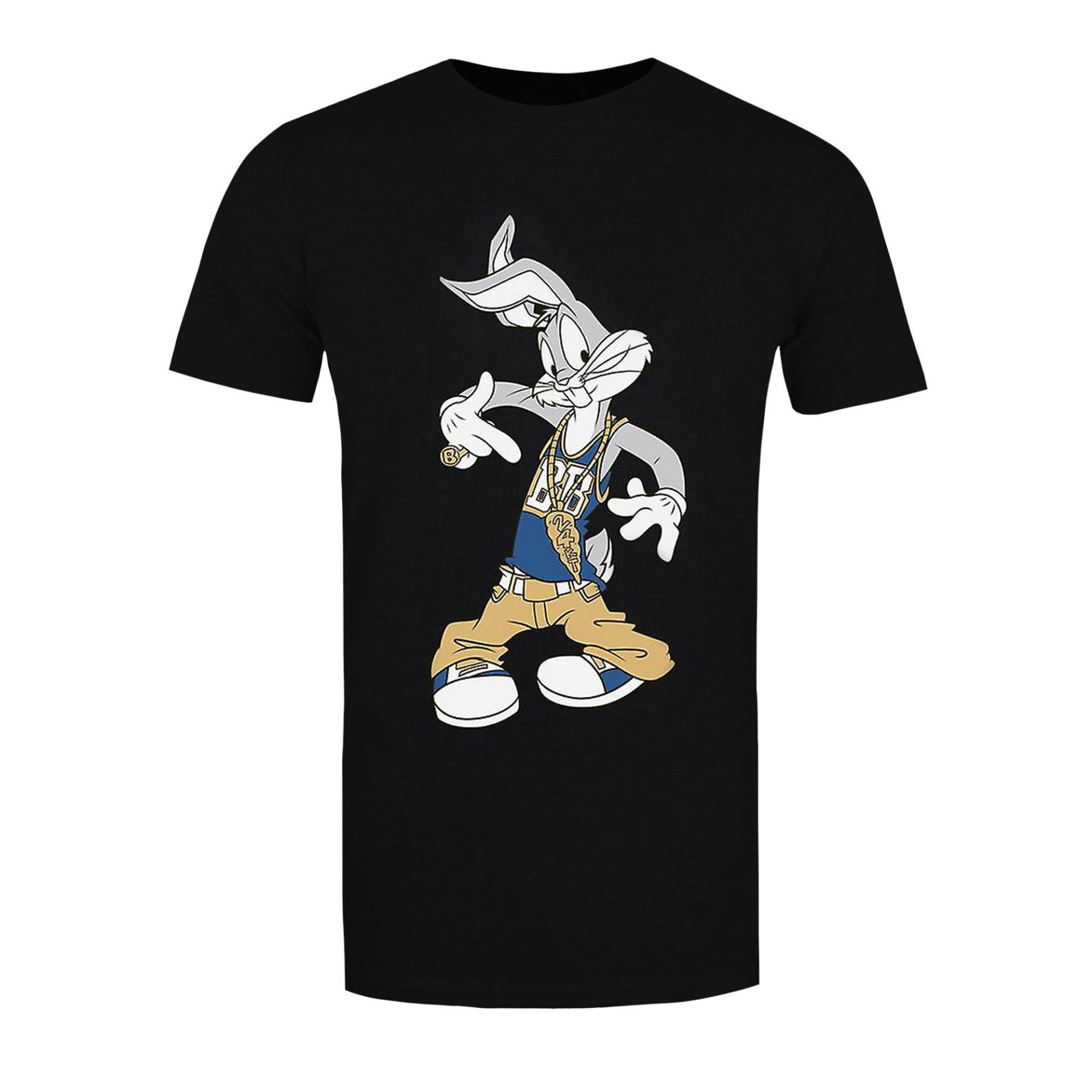 Rapper Tshirt Jungen Schwarz 128 von LOONEY TUNES