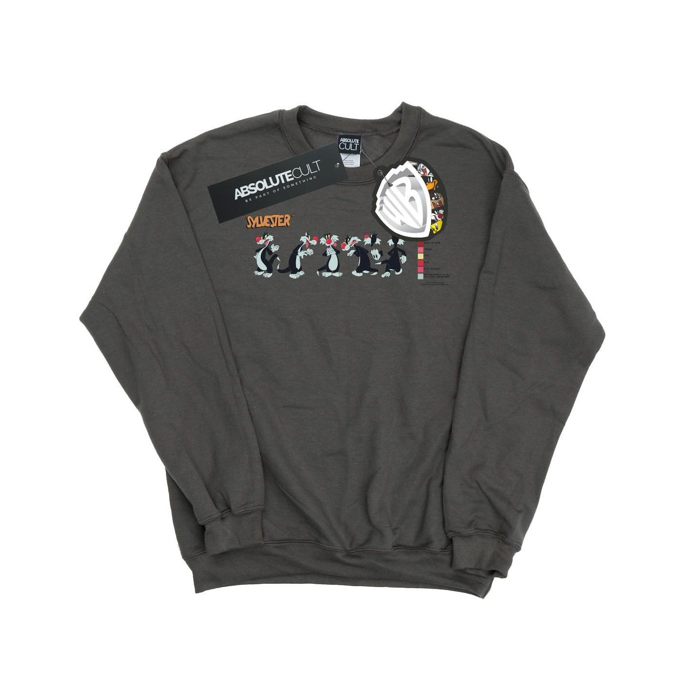 Sylvester Colour Code Sweatshirt Mädchen Charcoal Black 116 von LOONEY TUNES