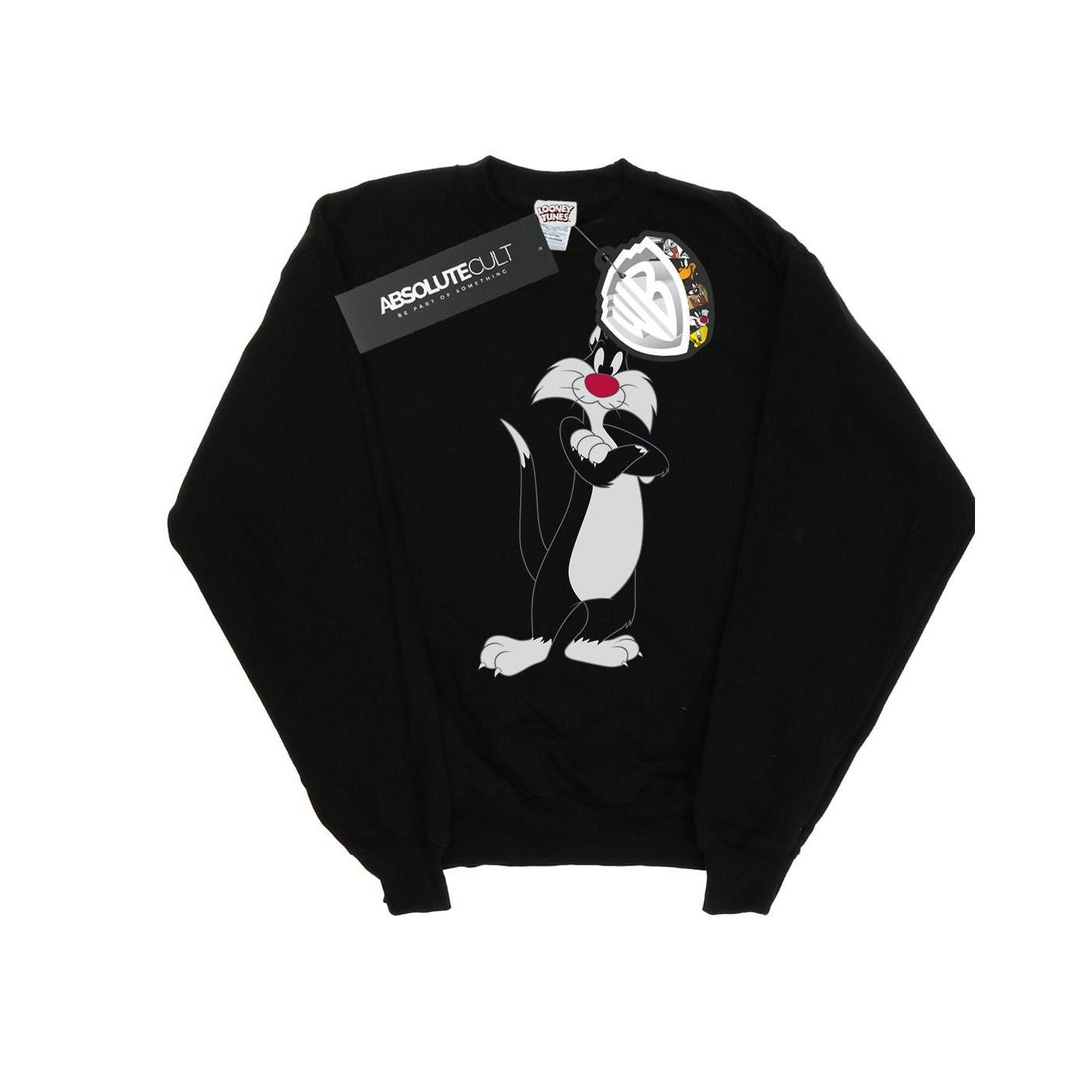 Sylvester Crossed Arms Sweatshirt Mädchen Schwarz 128 von LOONEY TUNES