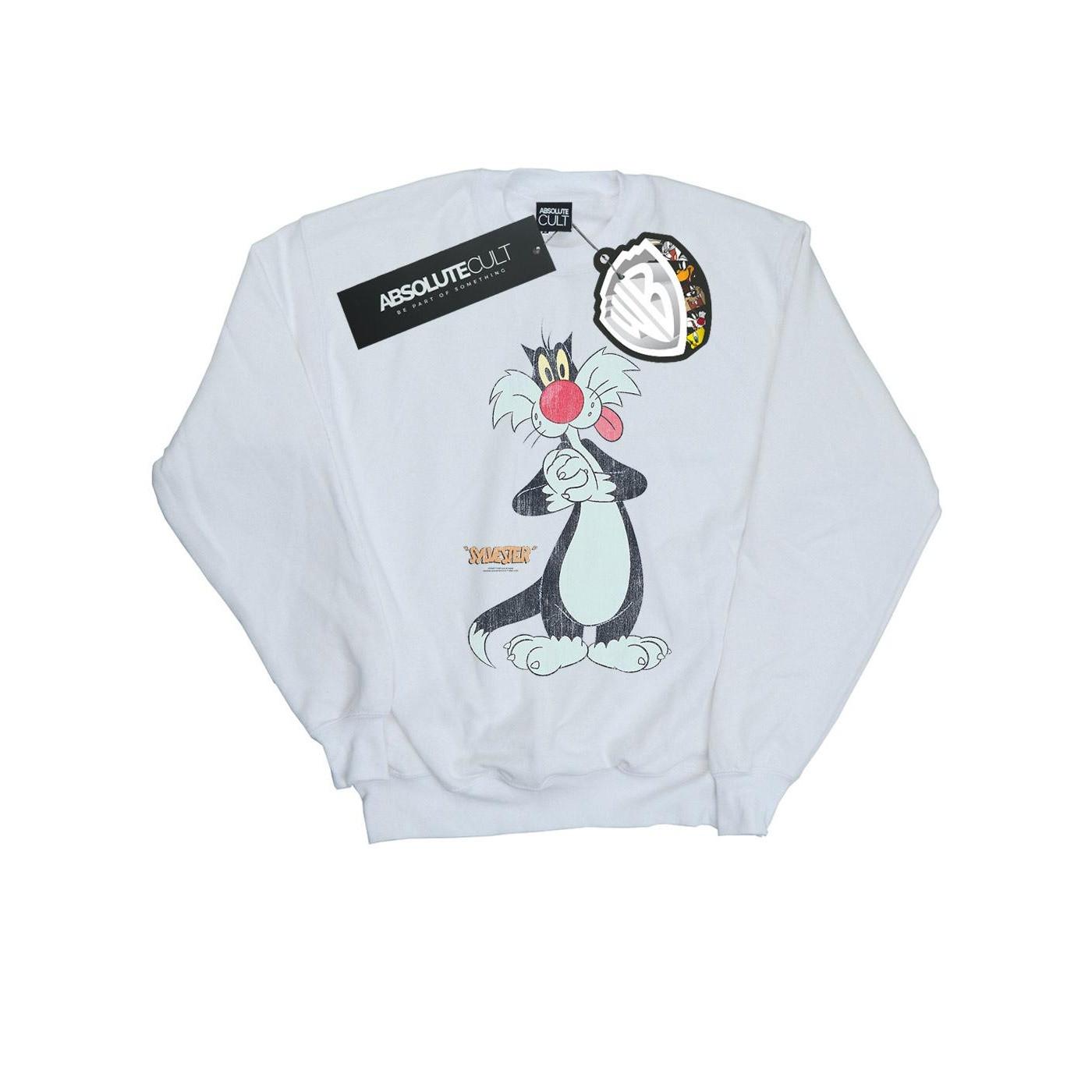 Sylvester Distressed Sweatshirt Mädchen Weiss 152-158 von LOONEY TUNES