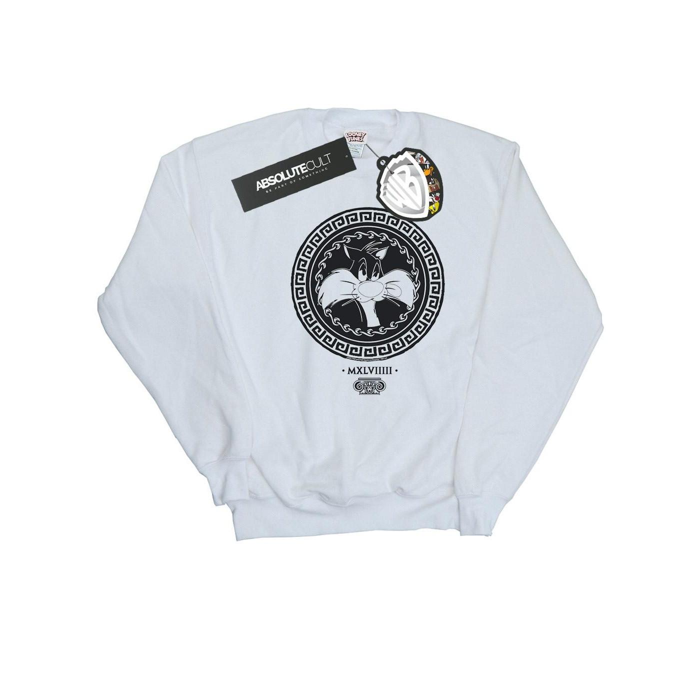 Sylvester Greek Circle Sweatshirt Mädchen Weiss 128 von LOONEY TUNES