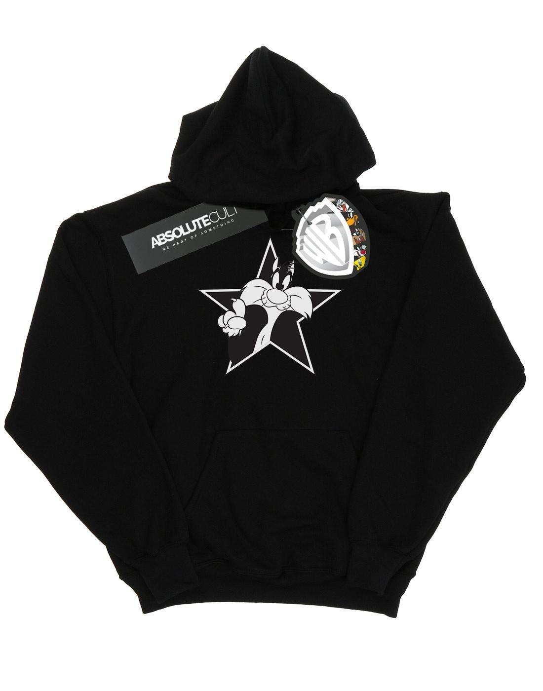 Sylvester Mono Star Kapuzenpullover Unisex Schwarz 116 von LOONEY TUNES