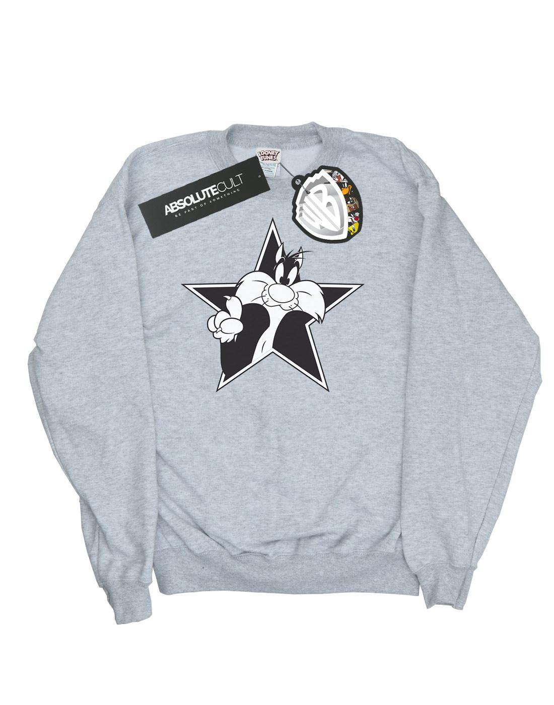 Sylvester Mono Star Sweatshirt Herren Grau 3XL von LOONEY TUNES