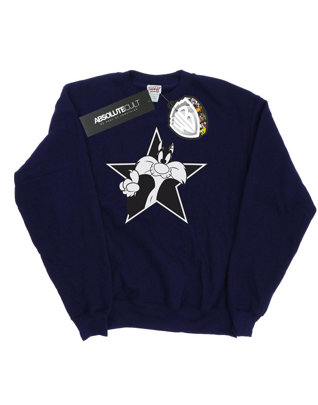 Sylvester Mono Star Sweatshirt Herren Marine M von LOONEY TUNES