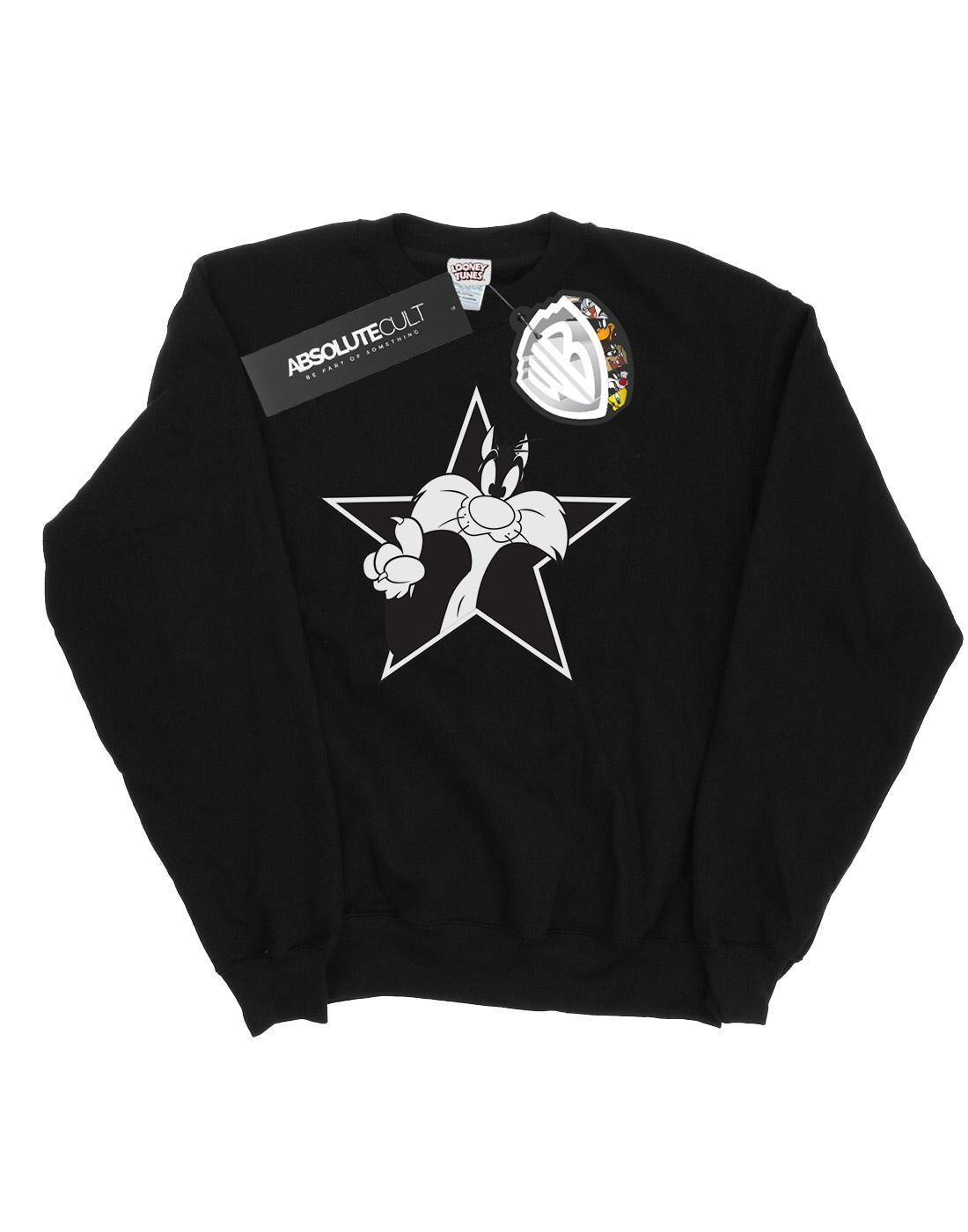 Sylvester Mono Star Sweatshirt Herren Schwarz L von LOONEY TUNES