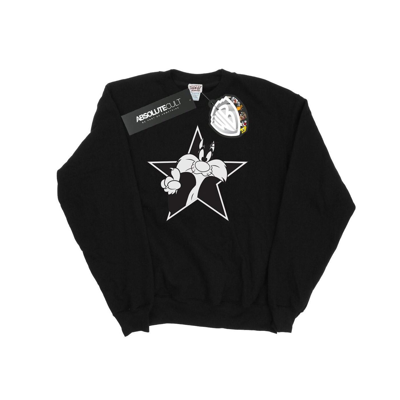 Sylvester Mono Star Sweatshirt Herren Schwarz XL von LOONEY TUNES