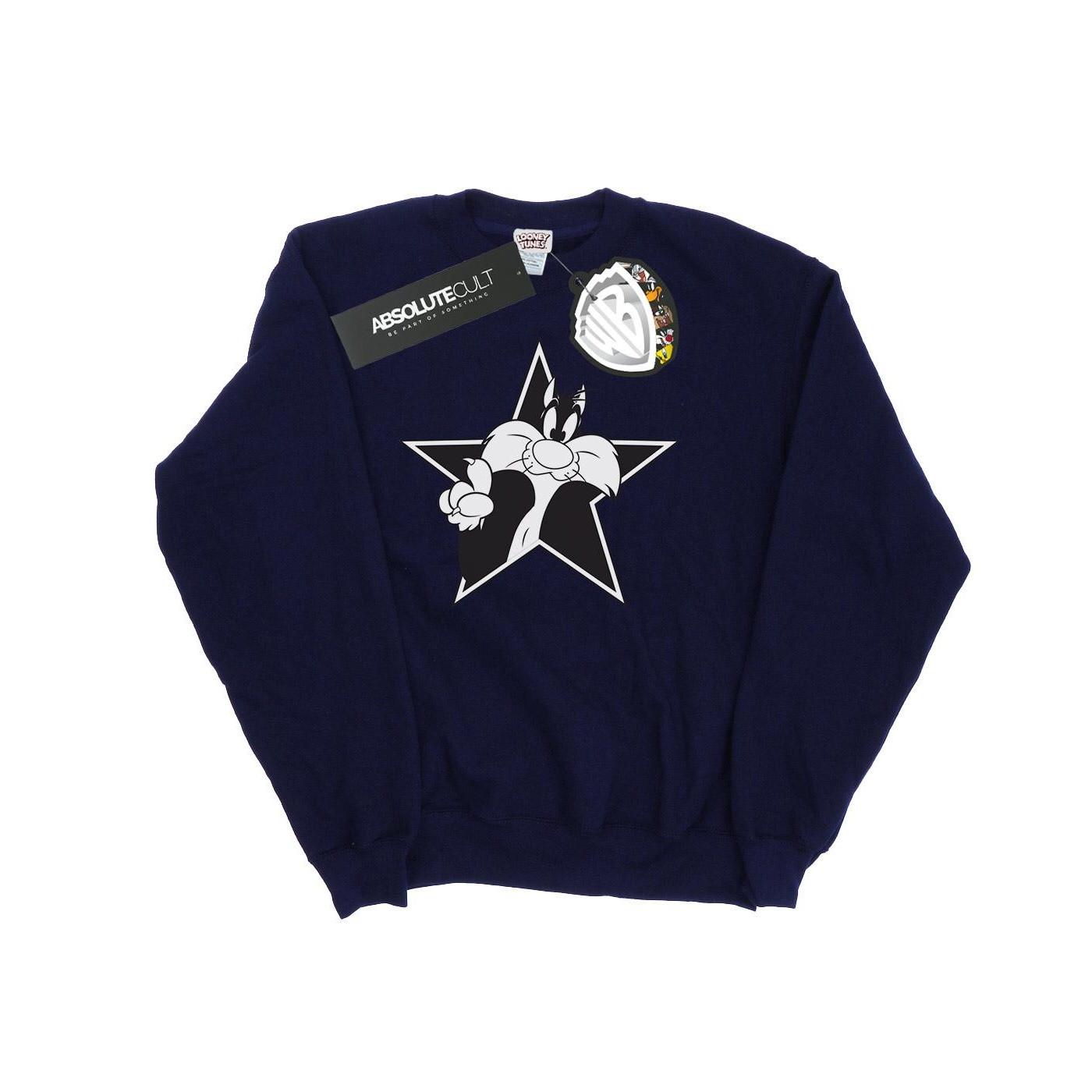 Sylvester Mono Star Sweatshirt Jungen Marine 128 von LOONEY TUNES