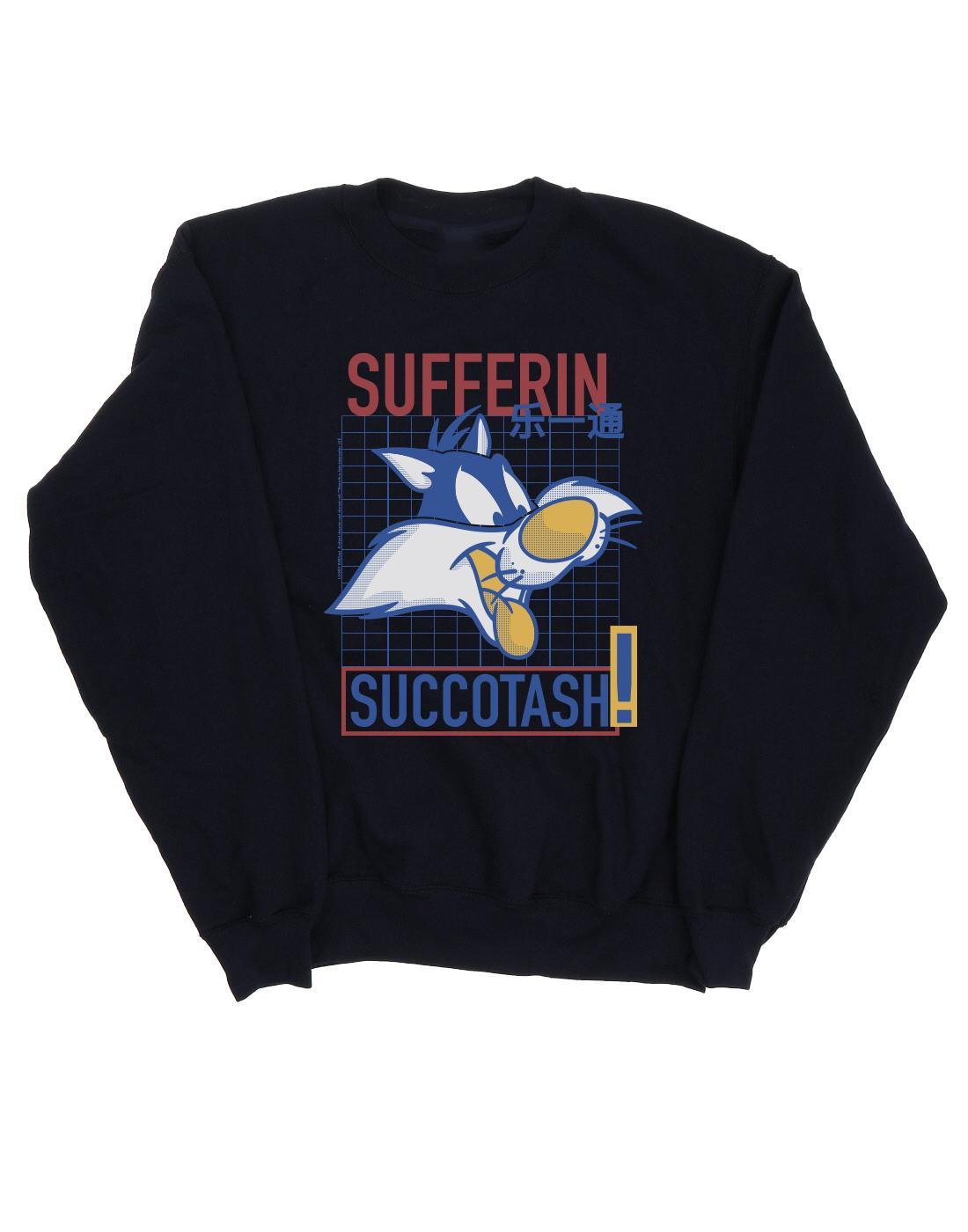 Sylvester Sufferin Succotash Sweatshirt Herren Marine L von LOONEY TUNES