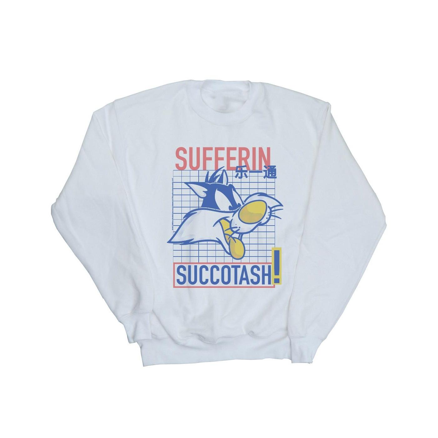 Sylvester Sufferin Succotash Sweatshirt Herren Weiss M von LOONEY TUNES