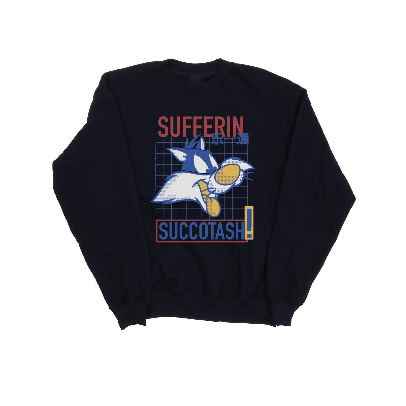 Sylvester Sufferin Succotash Sweatshirt Jungen Marine 140/146 von LOONEY TUNES