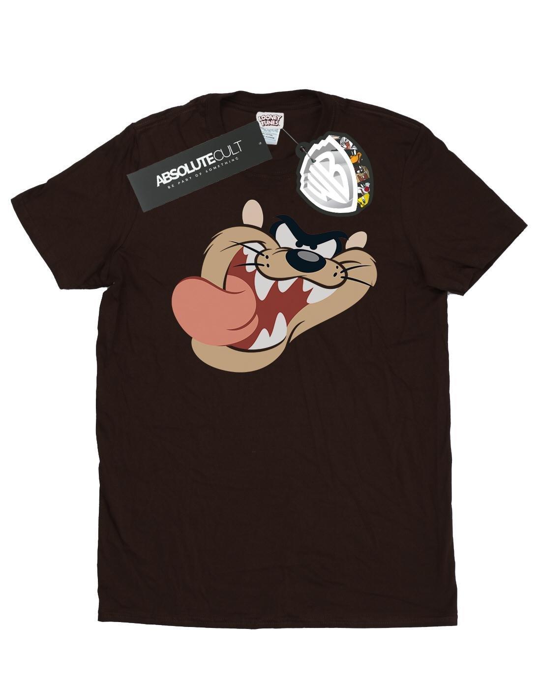 Tasmanian Devil Face Tshirt Herren Braun L von LOONEY TUNES