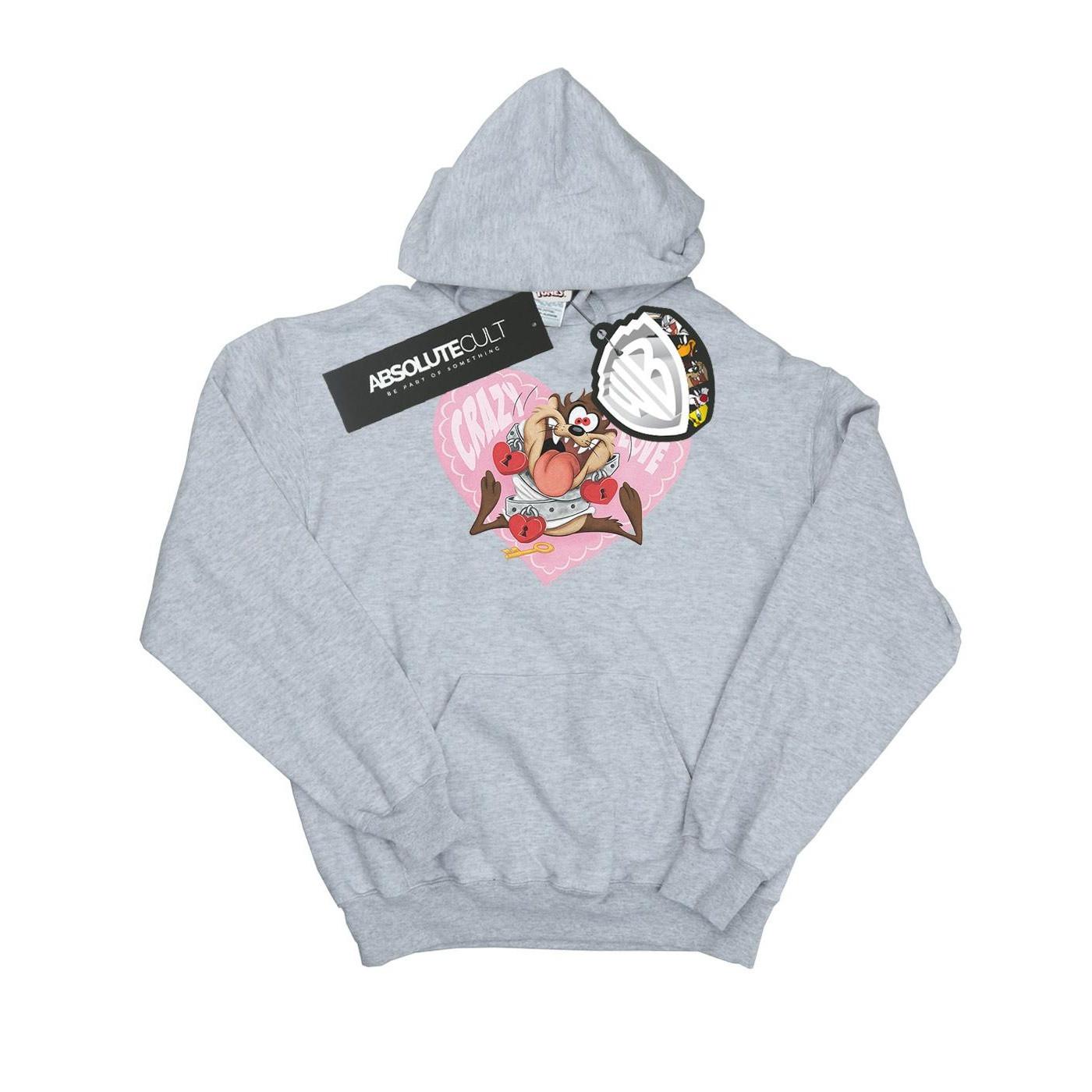 Taz Valentine's Day Crazy In Love Kapuzenpullover Unisex Grau 140/146 von LOONEY TUNES