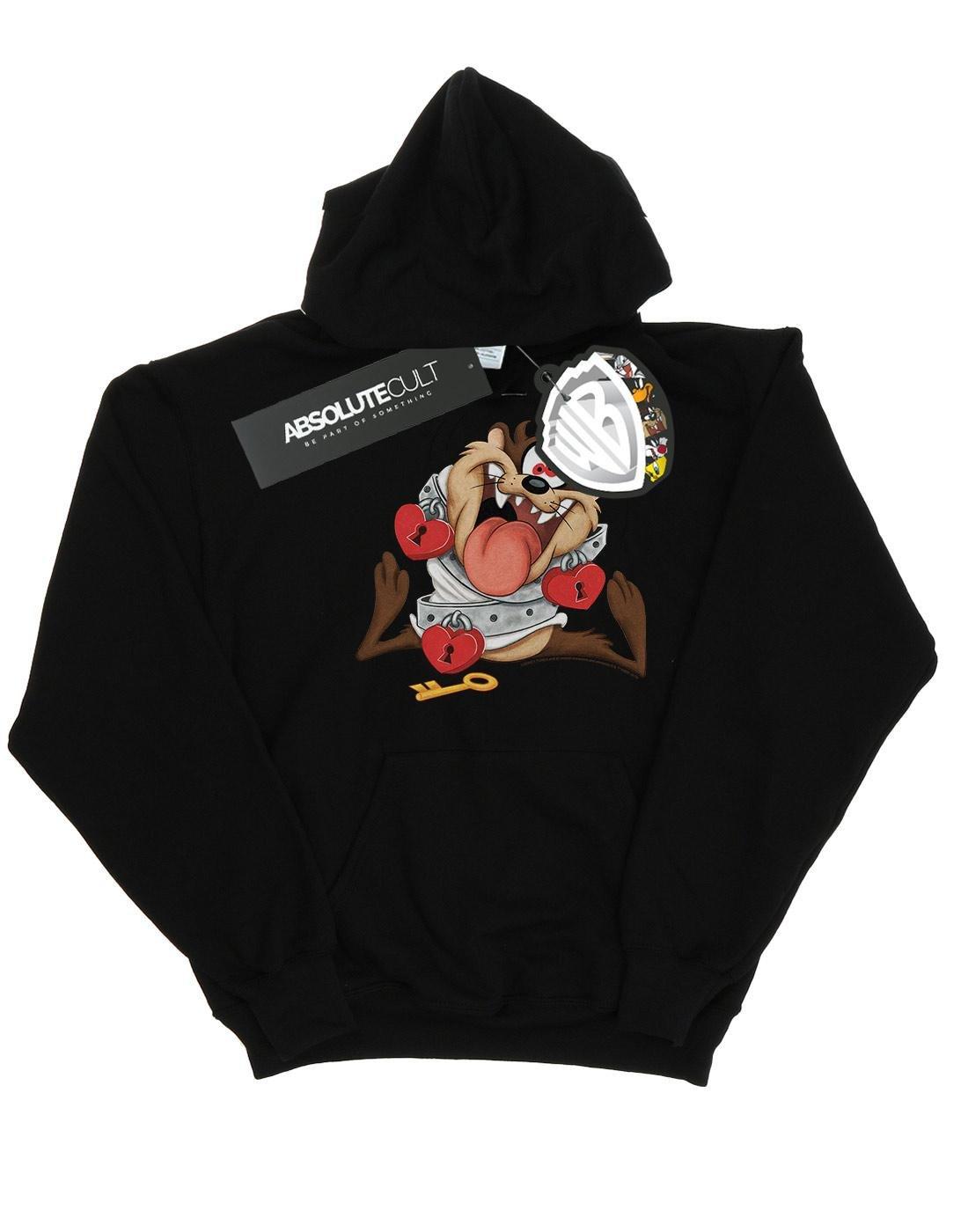 Taz Valentine's Day Madly In Love Kapuzenpullover Damen Schwarz S von LOONEY TUNES