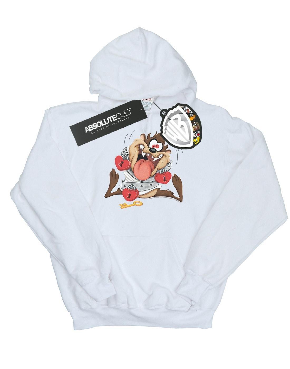 Taz Valentine's Day Madly In Love Kapuzenpullover Damen Weiss M von LOONEY TUNES