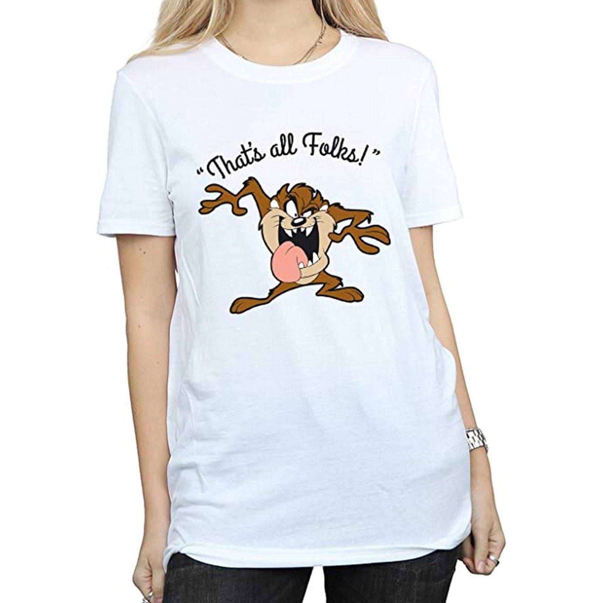 That's All Folks Tshirt Damen Weiss XL von LOONEY TUNES