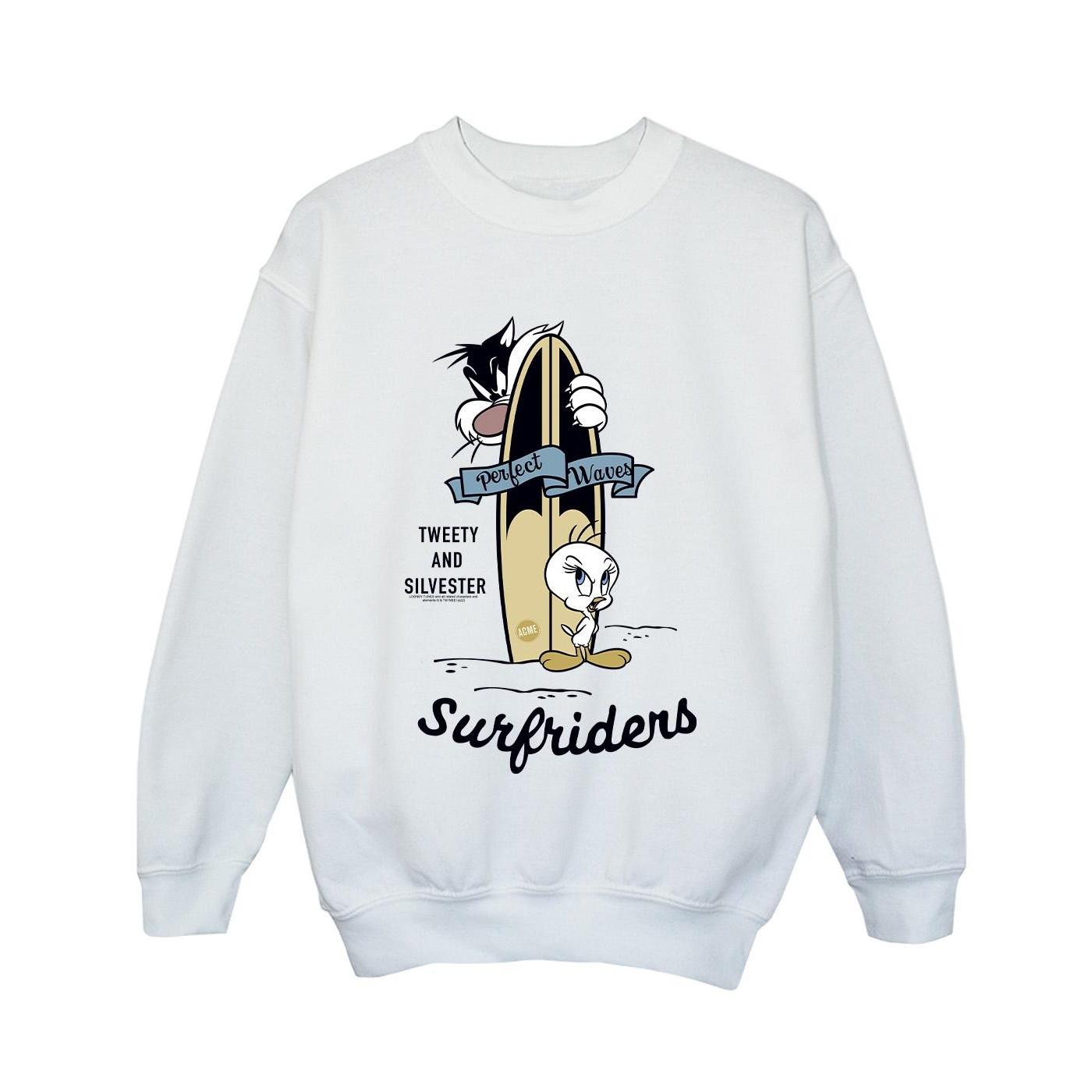 Tweety And Sylvester Perfect Waves Sweatshirt Jungen Weiss 116 von LOONEY TUNES