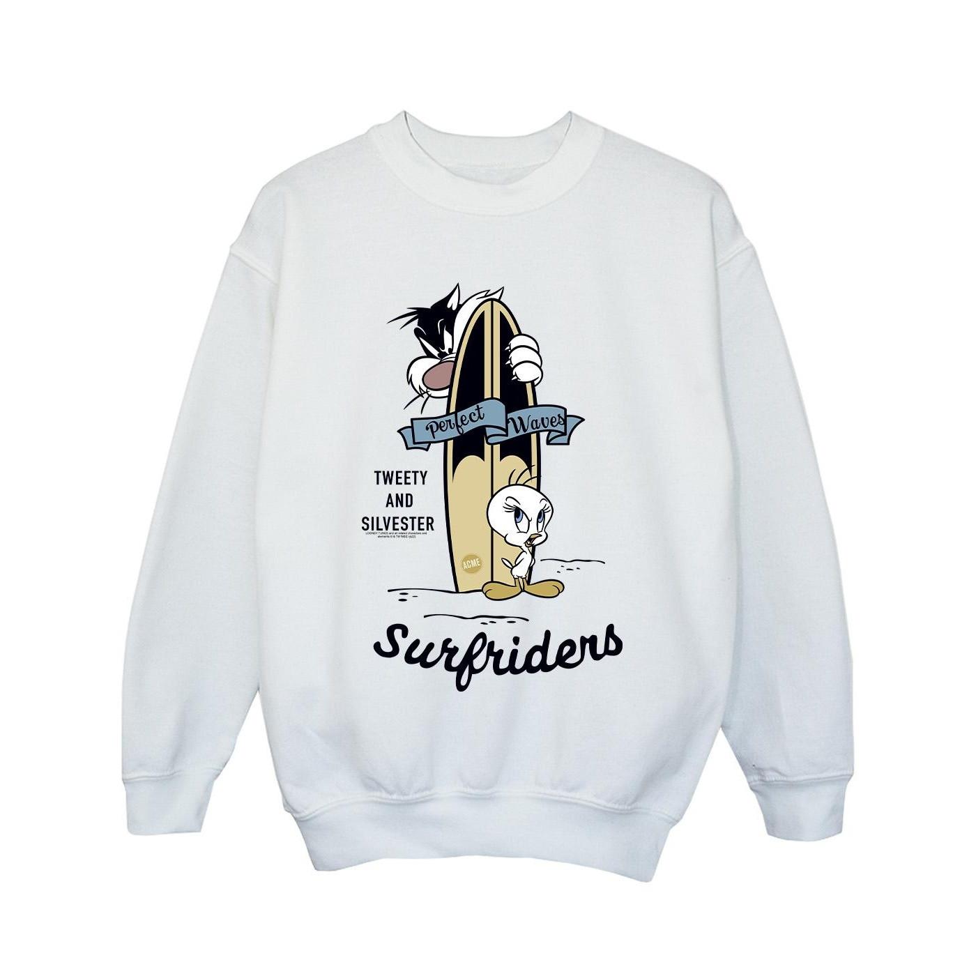 Tweety And Sylvester Perfect Waves Sweatshirt Mädchen Weiss 128 von LOONEY TUNES