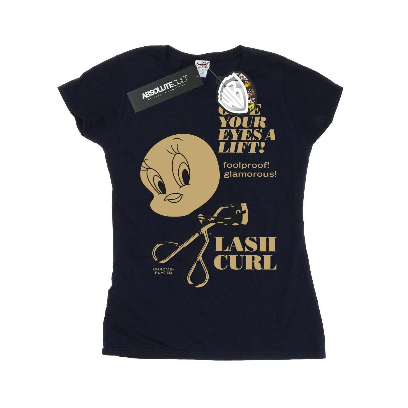 Tweety Pie Lash Curl Tshirt Damen Marine L von LOONEY TUNES