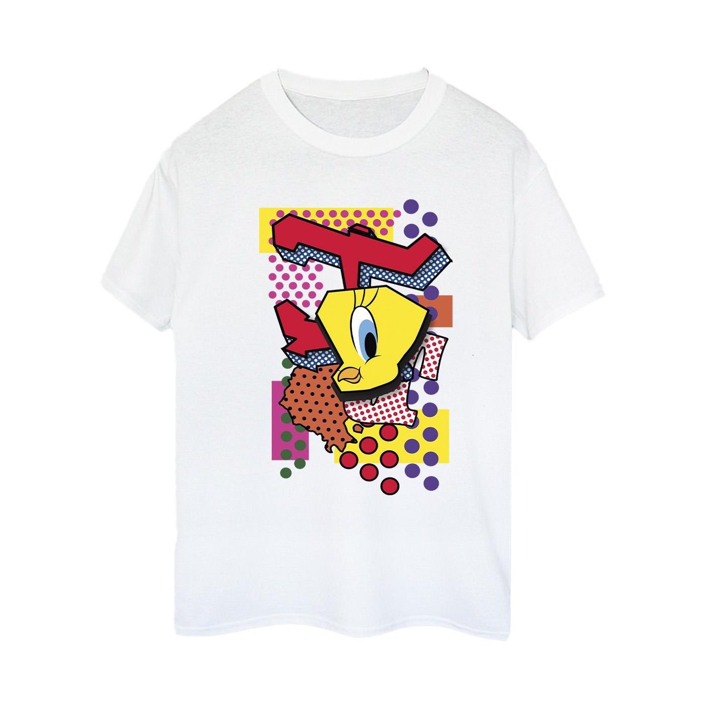 Tweety Pop Art Tshirt Damen Weiss S von LOONEY TUNES