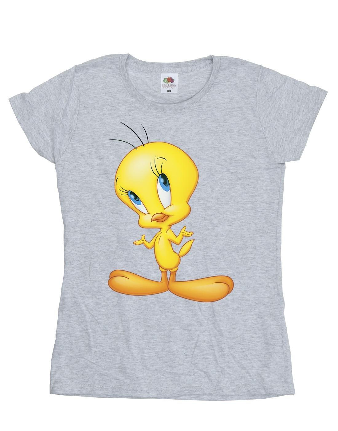 Tweety Standing Tshirt Damen Grau M von LOONEY TUNES