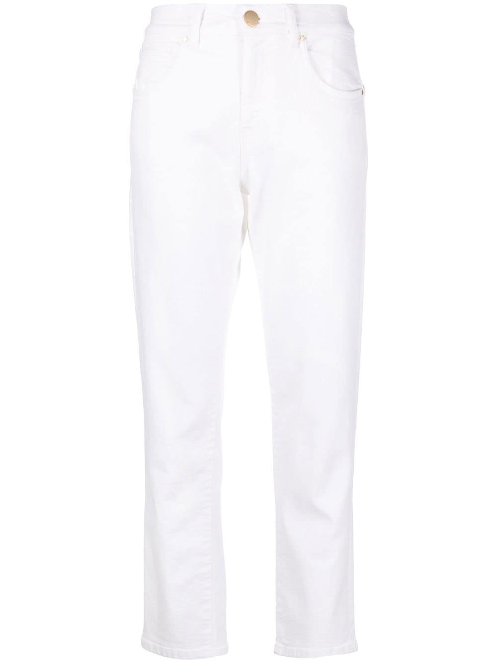 Lorena Antoniazzi tapered stretch-cotton trousers - White von Lorena Antoniazzi