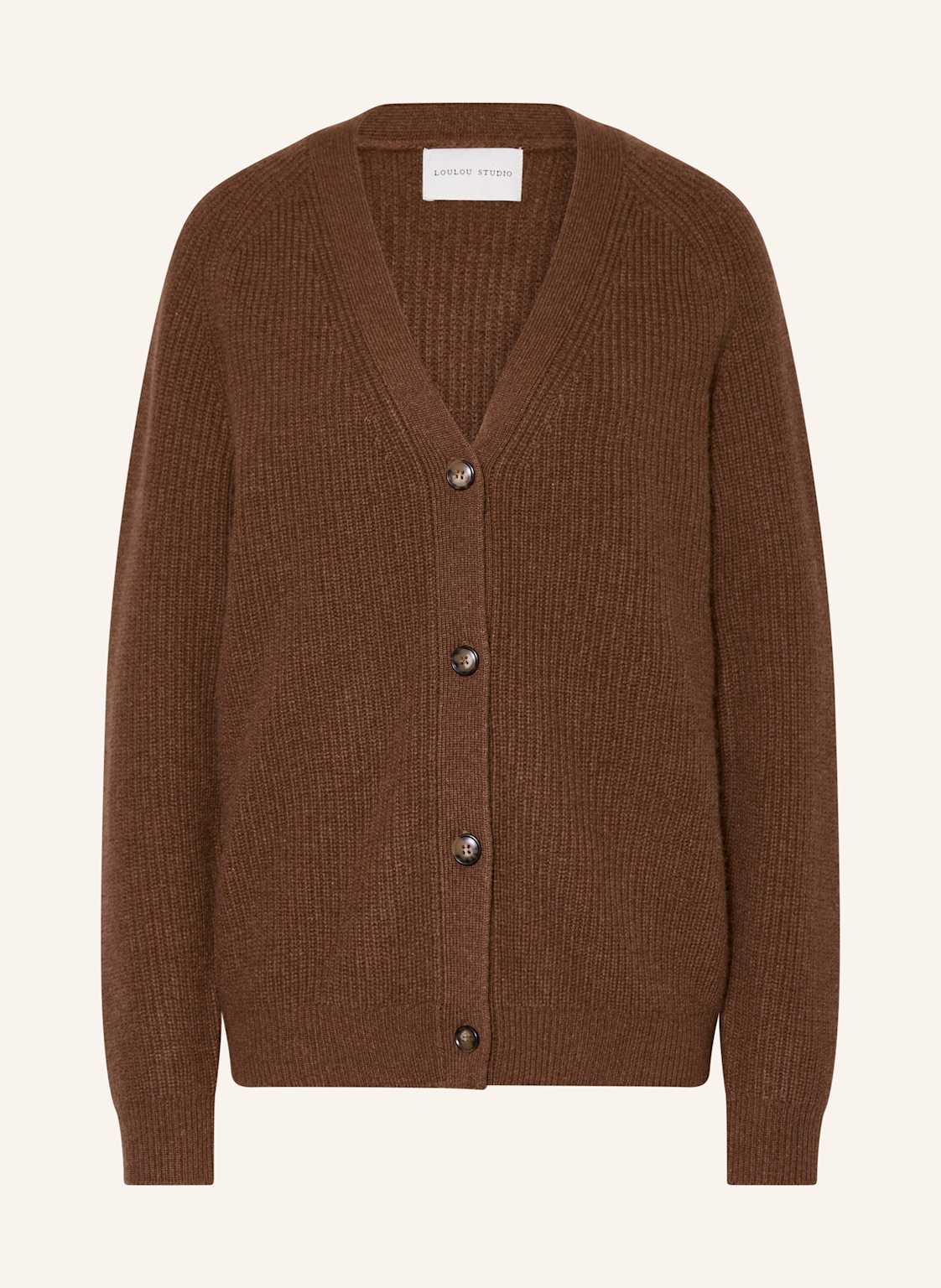 Loulou Studio Strickjacke Leka Aus Cashmere braun Loulou Studio Strickjacke Leka Aus Cashmere braun von LOULOU STUDIO