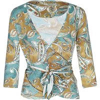 LOUNGE CHERIE Damen Yogashirt zum Wickeln Mira petrol | 34 von LOUNGE CHERIE