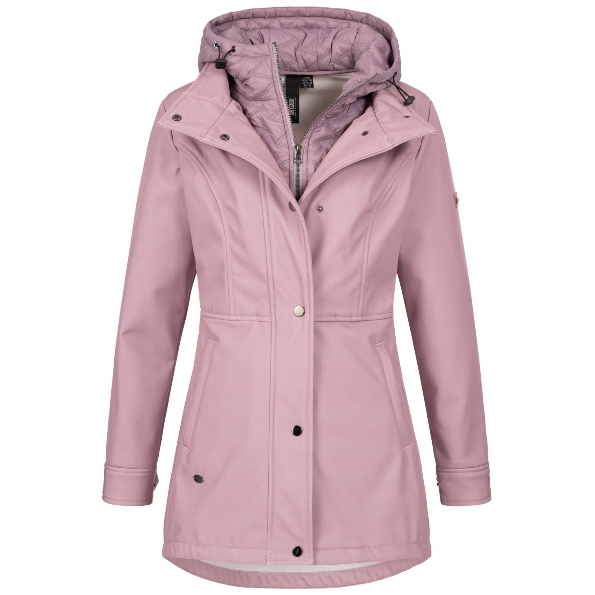 LPO Softshelljacke »LUCANIA PEAK Women«, leichte Softshelljacke mit All-Over-Print und abnehmbarer Kapuze von LPO