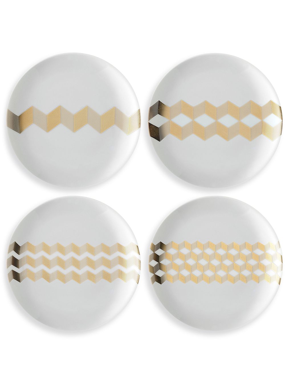 LSA International Chevron tea plates (set of 4) - White von LSA International