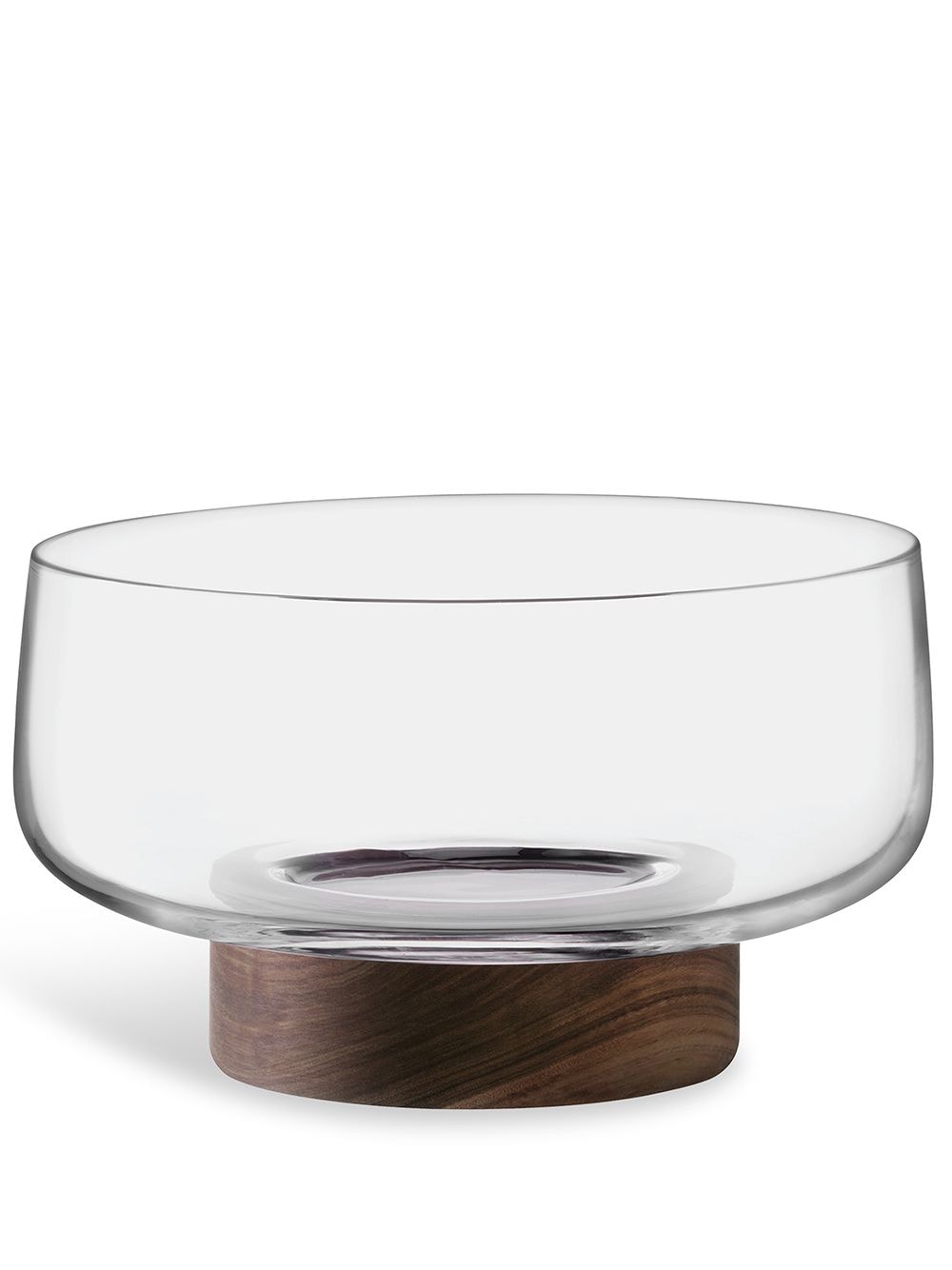 LSA International City glass bowl and walnut base - Neutrals von LSA International