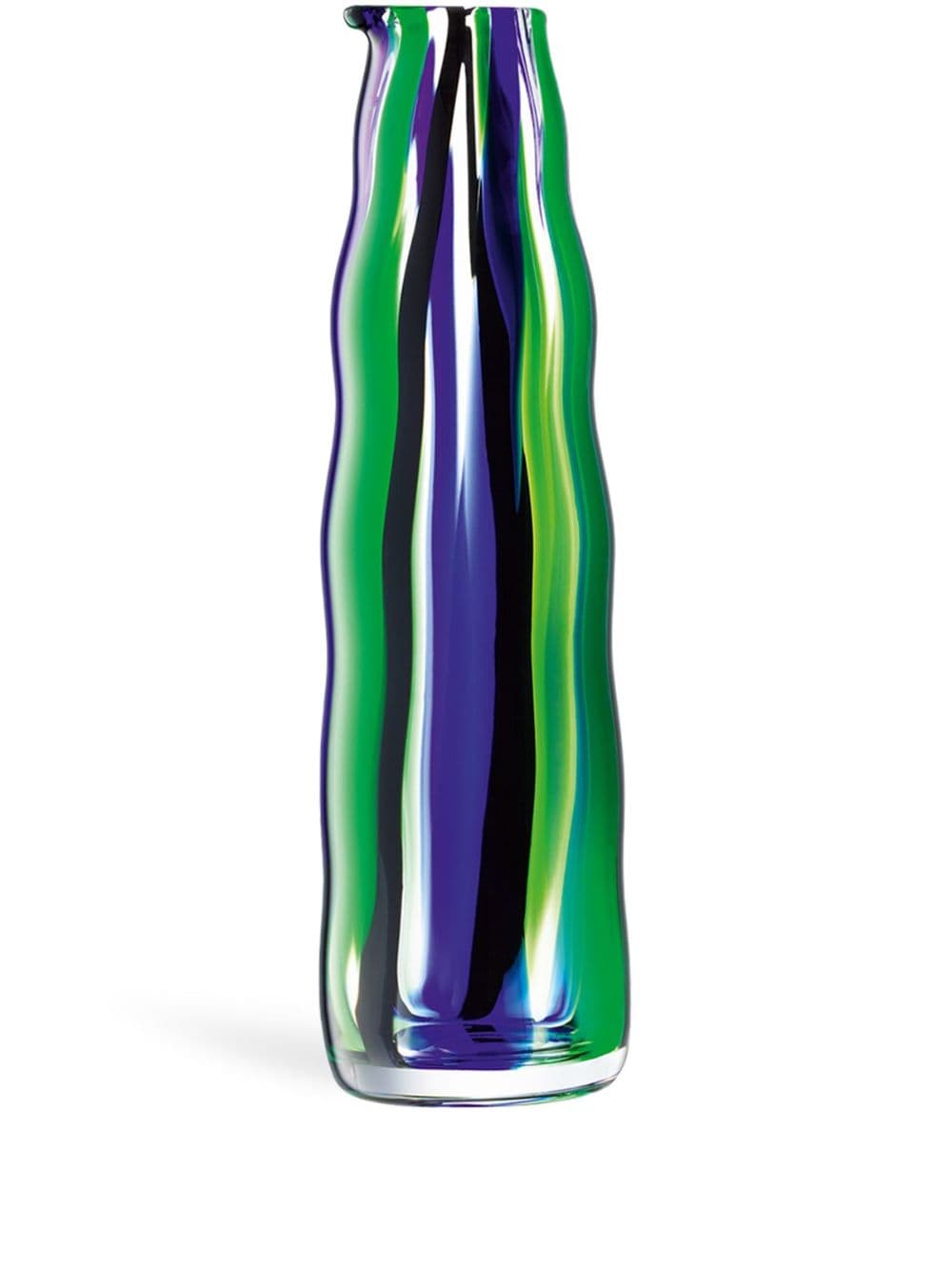 LSA International Folk striped glass vase (30cm x 8cm) - Green von LSA International