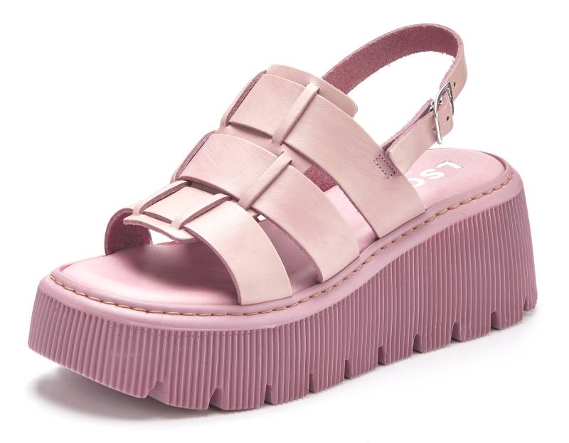 LSCN by LASCANA Sandalette »Sommerschuh«, Sandale, Sommerschuh, Pantolette aus Leder mit Plateau von LSCN by LASCANA