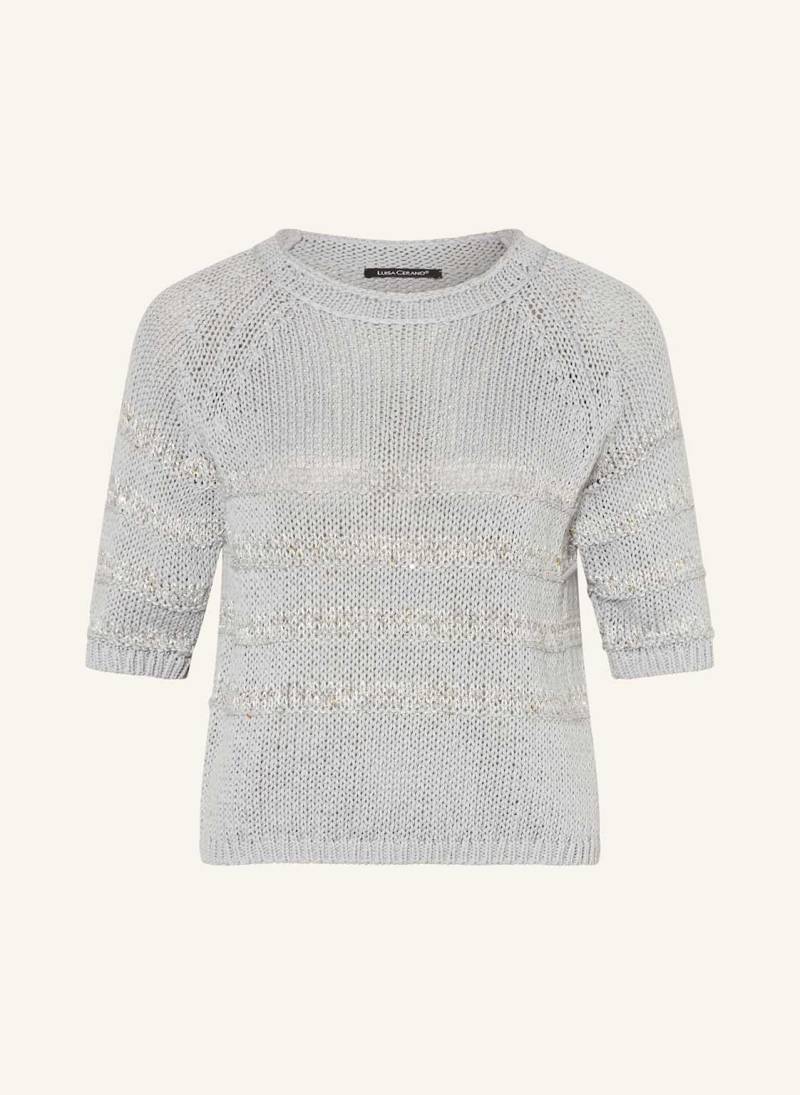 Luisa Cerano Strickshirt Mit Leinen Und Glitzergarn grau von LUISA CERANO