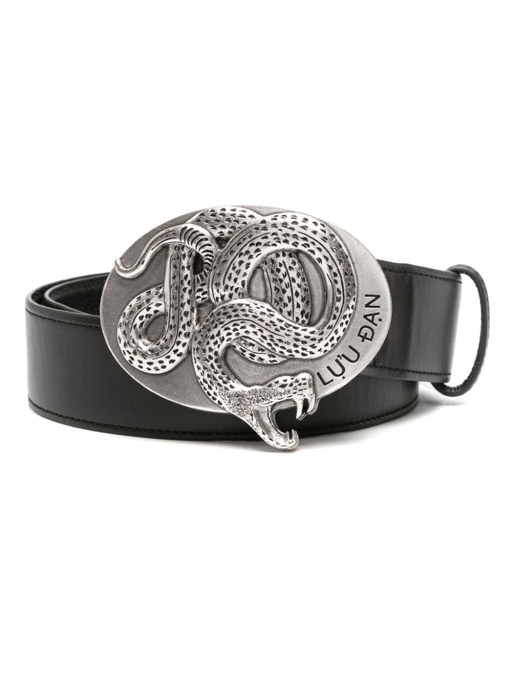 LỰU ĐẠN Twisted Snake leather belt - Black von LỰU ĐẠN