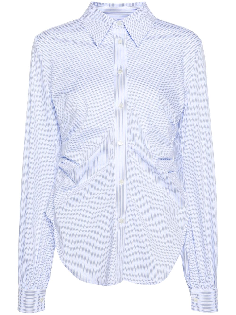 LVIR gathered-detail striped shirt - Blue von LVIR