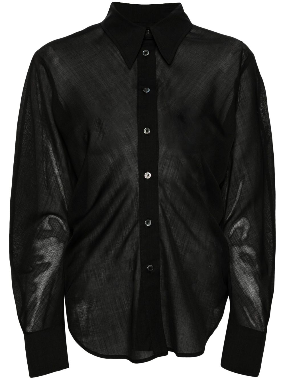 LVIR semi-sheer wool blend shirt - Black von LVIR