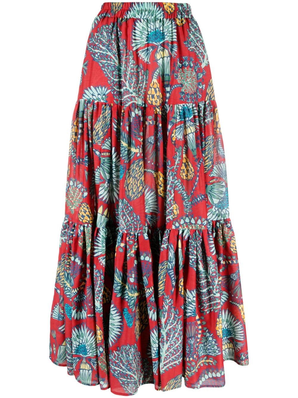 La DoubleJ Big floral-print tiered skirt von La DoubleJ