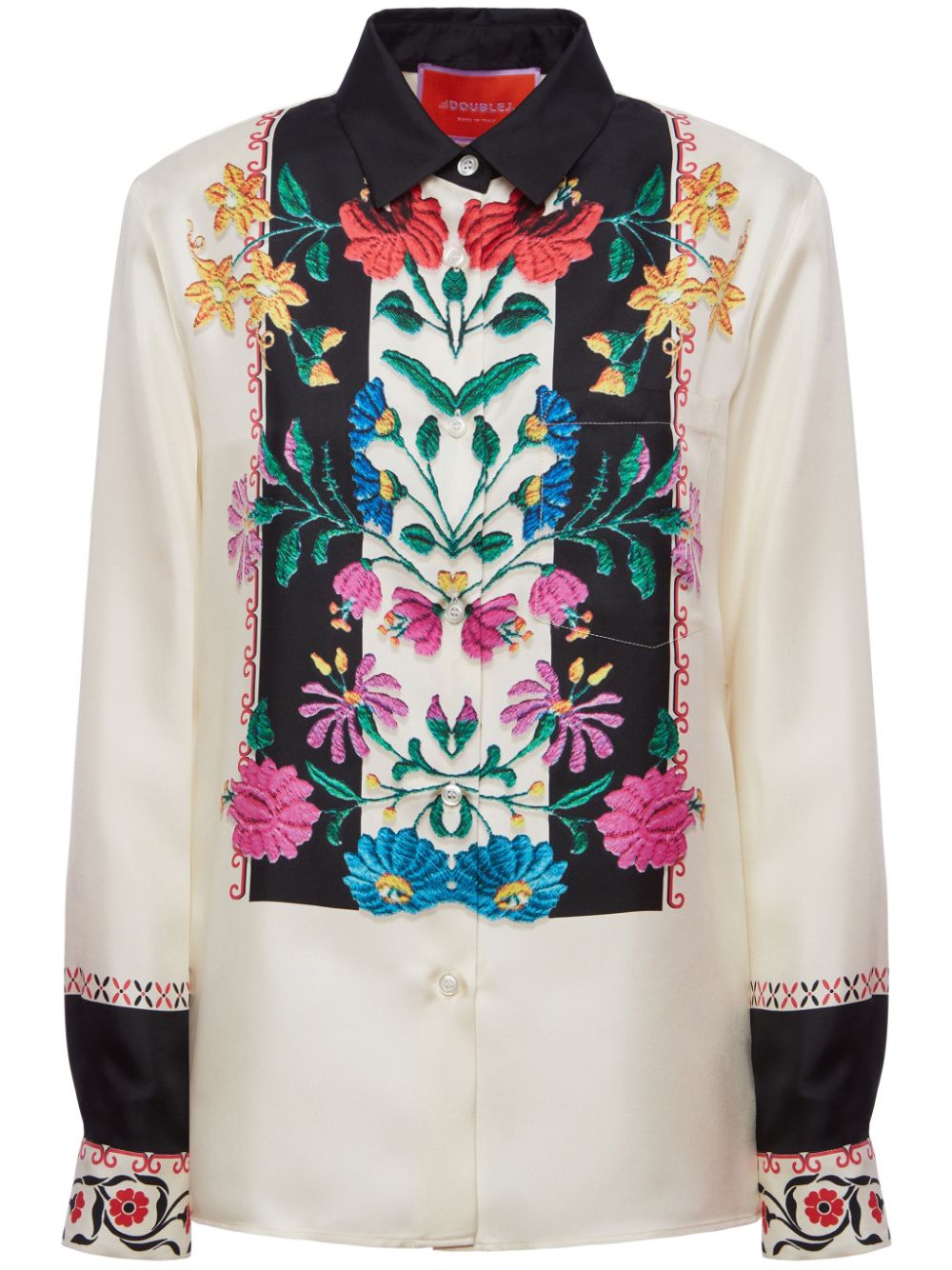 La DoubleJ Boy floral-embroidered silk shirt - Neutrals von La DoubleJ