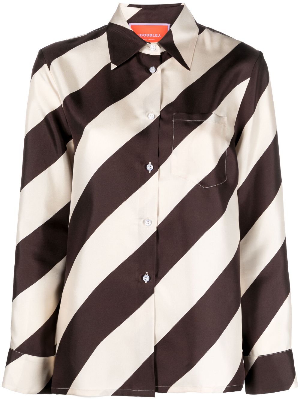 La DoubleJ Boy striped silk shirt - Brown von La DoubleJ