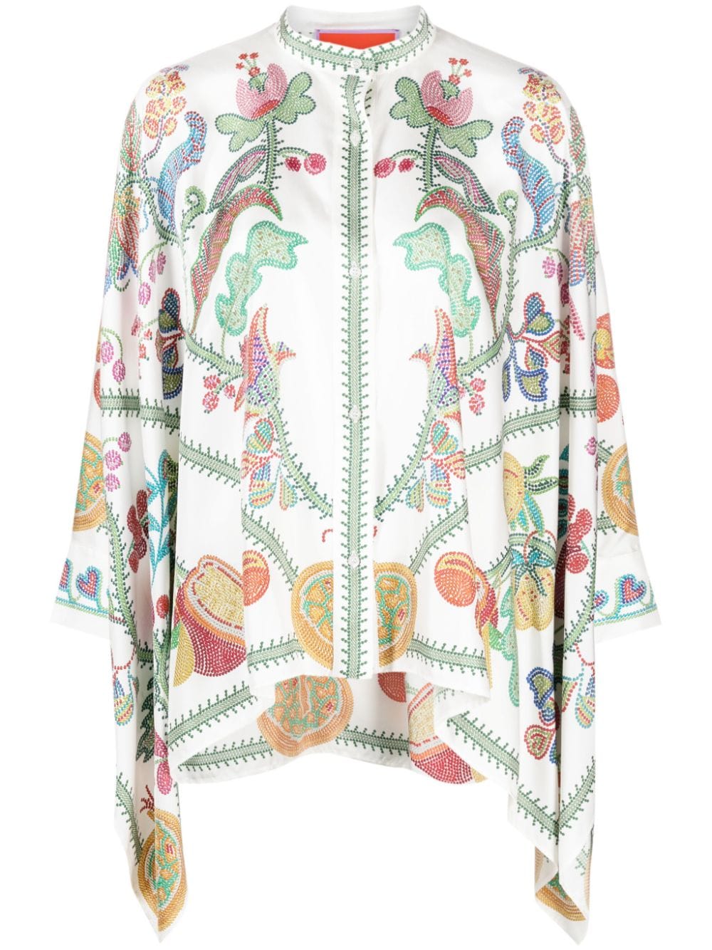 La DoubleJ Grenadilla-print silk shirt - White von La DoubleJ