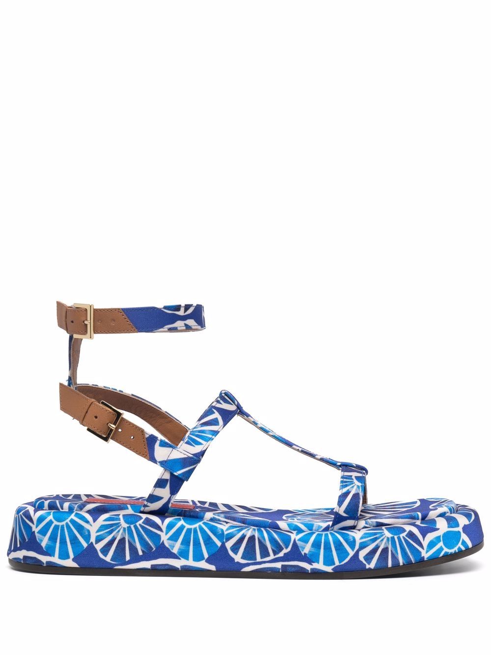 La DoubleJ Jazzy seashell-print sandals - Blue von La DoubleJ