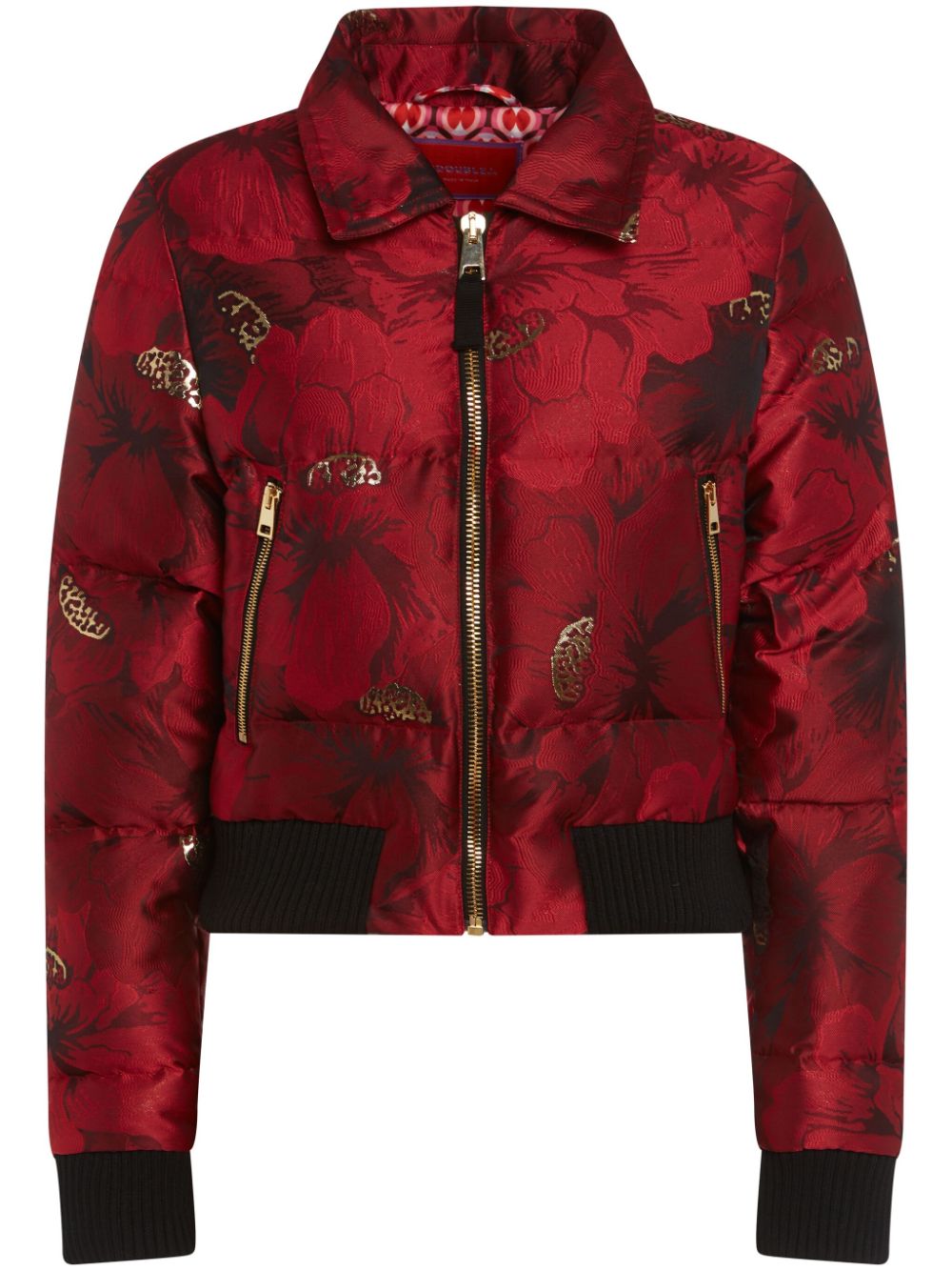 La DoubleJ La Comasca floral-jacquard bomber jacket - Red von La DoubleJ